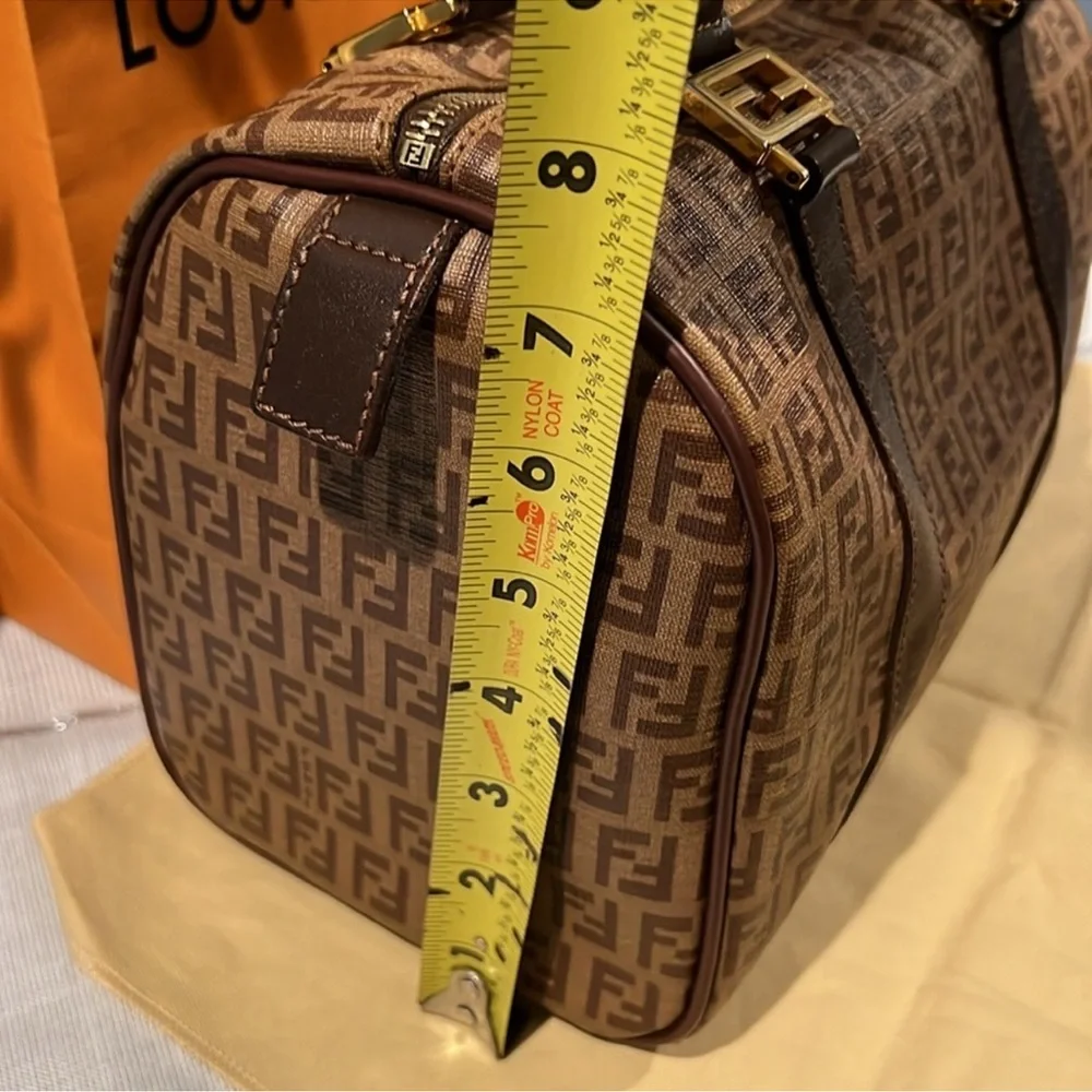 Fendi Brown Monogram Boston Bag - Picture 15 of 16